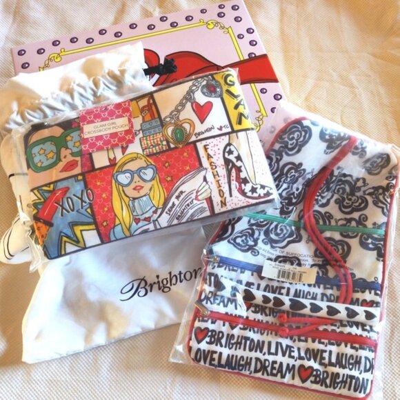 Brighton Glam Girl Crossbody & Love Doves Jewelry Roll...